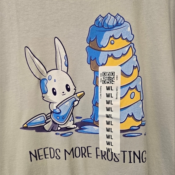 Teeturtle Needs More Frosting Graphic T-shirt Grey L - Picture 4 of 8